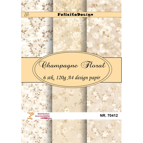 Felicita A4 Design Champagne floral 6stk 120g